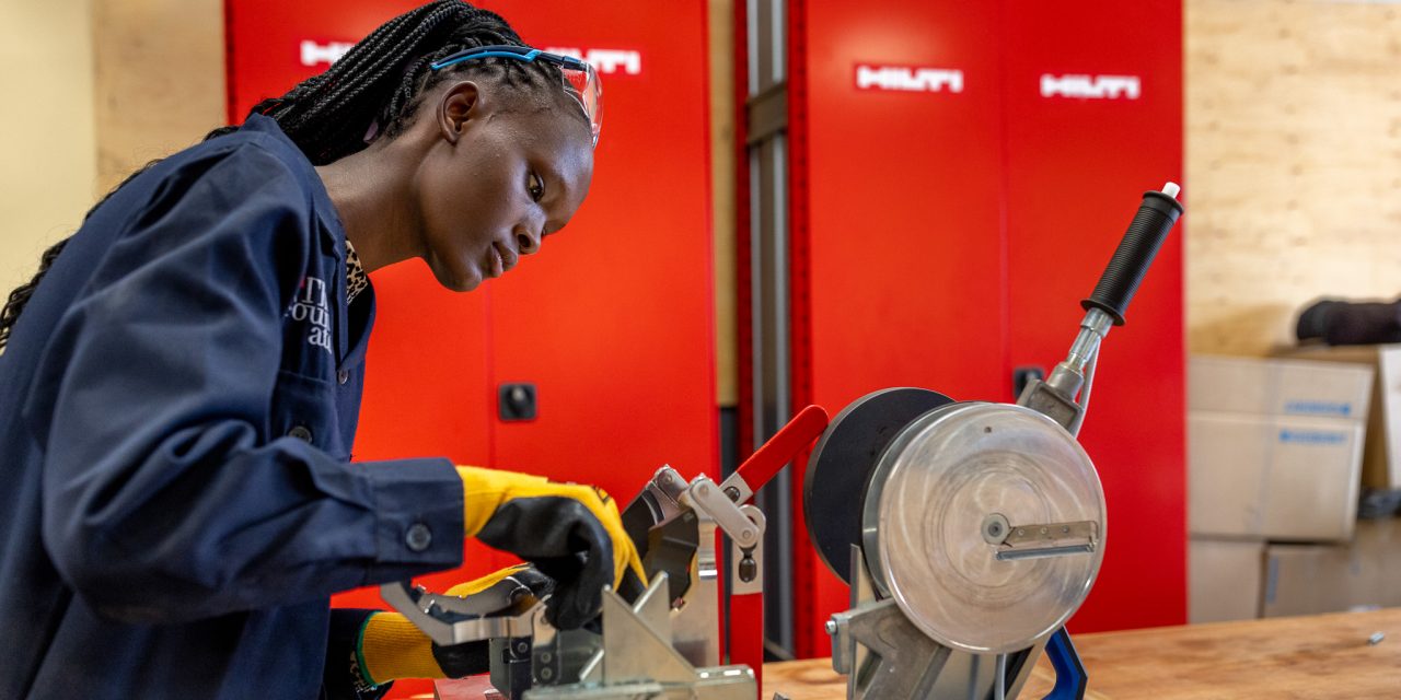 Ruth Wairimu, 22, works inside the plumbing workshop at Don Bosco Boys Town Technical Institue in Nairobi, Kenya, on July 3, 2023. Ruth has been training as a plumber since November 2022 when she joined the program. “ I chose plumbing because I feel it s a male-dominated field and people think that because you’re a female you cannot do it.”